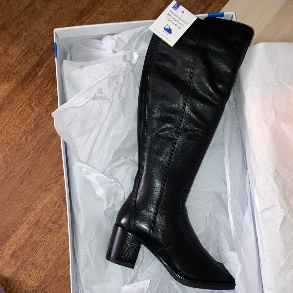 Knee High Black Boots Weather Resistant - Picture 2 of 6